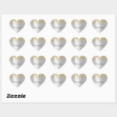 Sticker Cœur Merci Nom Mariage Silver Grey Gold Drivers (Feuille)