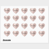 Sticker Cœur Merci Nom Paillettes Rose Mariage Douce 16e (Feuille)