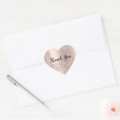 Sticker Cœur Merci Nom Paillettes Rose Mariage Douce 16e (Enveloppe)