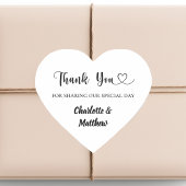 Sticker Cœur Merci partage notre mariage marié jour