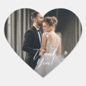 Sticker Cœur Merci photo mariage (Devant)