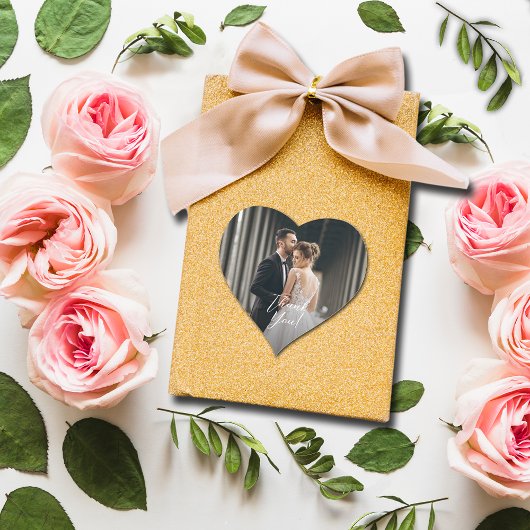 Sticker Cœur Merci photo mariage