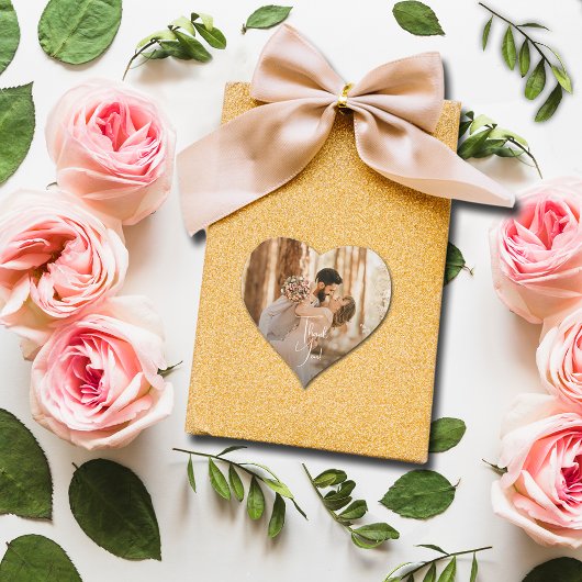 Sticker Cœur Merci photo mariage