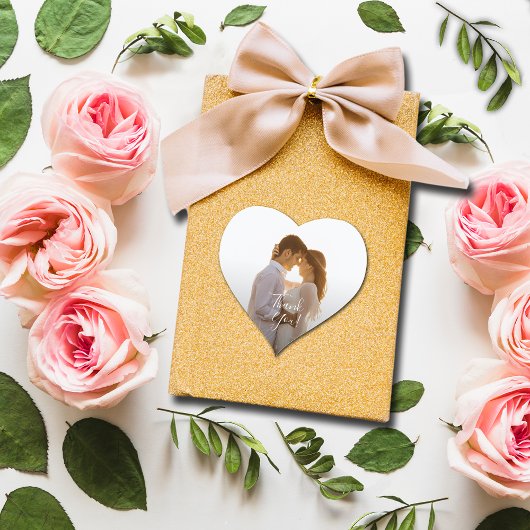 Sticker Cœur Merci photo mariage