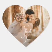 Sticker Cœur Merci photo mariage (Devant)