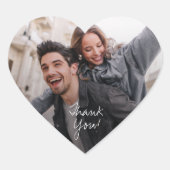 Sticker Cœur Merci photo Mariage amusant (Devant)