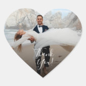 Sticker Cœur Merci photo Mariage moderne (Devant)