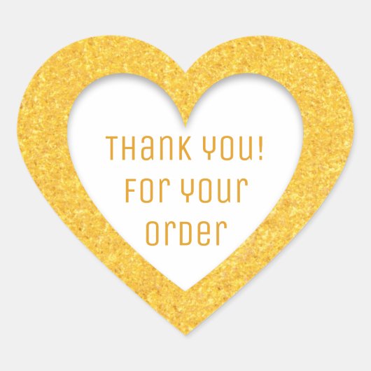 Sticker Cœur Merci pour votre commande (Devant)