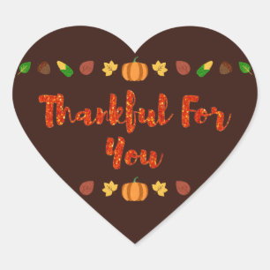 Sticker Cœur Merci Pour Vous, Thanksgiving