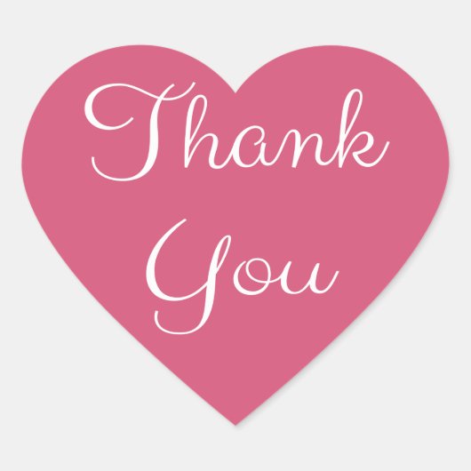 Sticker Cœur Merci Rose Et Blanc Coeur (Devant)