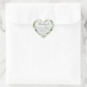 Sticker Cœur Merci Sage Verdure Foliage Coeur Romantique (Sac)
