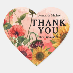 Sticker Cœur 🌻 Merci tant de pétales ensoleillés et fleurs d'a