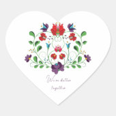 Sticker Cœur Message floral personnalisé d'amour (Devant)