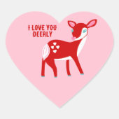 Sticker Cœur Message personnalisé de la Saint-Valentin Red Deer (Devant)
