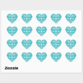 Sticker Cœur Mexicaine Picado Coupe Turquoise Mariage Mariage T (Feuille)