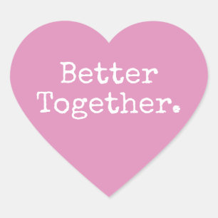 Sticker Cœur Mieux Ensemble Amour Fuchsia Rose