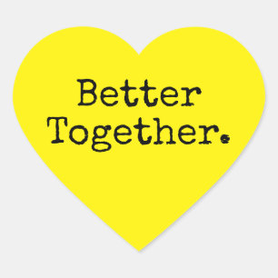Sticker Cœur Mieux Ensemble Amour Lumineux Jaune