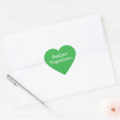 Sticker Cœur Mieux Ensemble Amour Vert (Enveloppe)