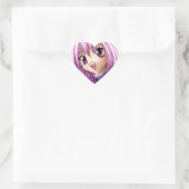 Sticker Cœur Mignonne fille Anime (Sac)