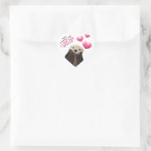 Sticker Cœur Mignonne Otter avec les coeurs Saint-Valentin Humo (Sac)