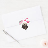 Sticker Cœur Mignonne Otter avec les coeurs Saint-Valentin Humo (Enveloppe)