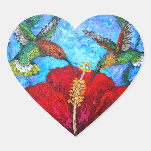 Sticker Cœur Mignons verts mignons Peinture florale (Devant)