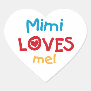 Sticker Cœur Mimi aime mes t-shirts et cadeaux