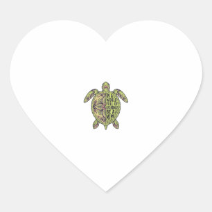 Sticker Cœur Mimi Grand-mère Tortue de mer Vintage Floral Conce