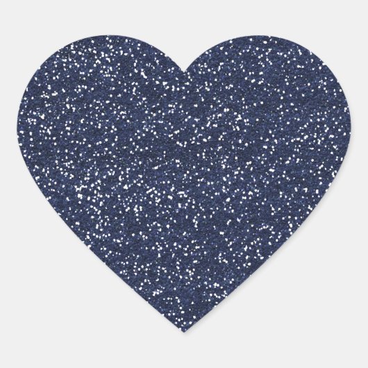 STICKER CŒUR MINI NAVY BLUE PARTIES SCINTILLANT TEXTURE MODÈLE  (Devant)