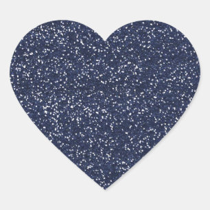STICKER CŒUR MINI NAVY BLUE PARTIES SCINTILLANT TEXTURE MODÈLE 