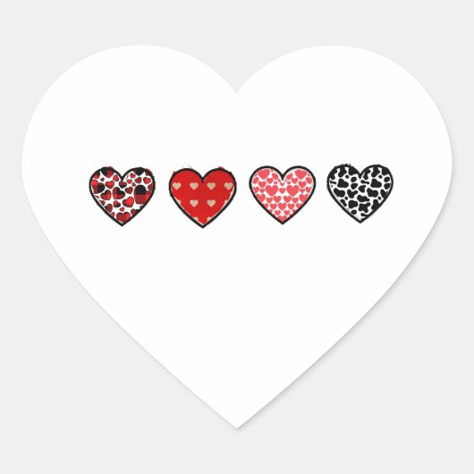 Sticker Cœur minimal valentine hearts / “cute love pattern” (Devant)