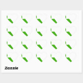 Sticker Cœur Minimalisme Vert Blanc (Feuille)