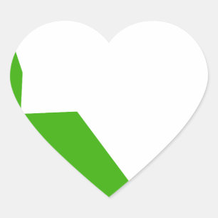 Sticker Cœur Minimalisme Vert Blanc