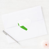 Sticker Cœur Minimalisme Vert Blanc (Enveloppe)