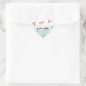 Sticker Cœur Mint Ombre Papillons rose Aquarelle (Sac)