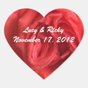 Sticker Cœur Modèle d'autocollants Coeur Rose rouge