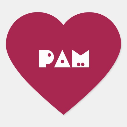 Sticker Cœur Modèle de balise de nom d'identification (Devant)