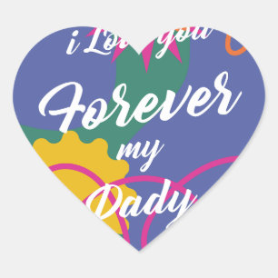 Sticker Cœur Modèle de fêtes des pères heureux