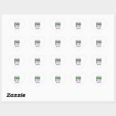 STICKER CŒUR MODÈLE DE TEXTE D'IMAGE BLANCHE SIMPLE MODERNE (Feuille)