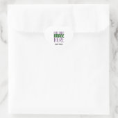 STICKER CŒUR MODÈLE DE TEXTE D'IMAGE BLANCHE SIMPLE MODERNE (Sac)
