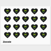 STICKER CŒUR MODÈLE DE TEXTE D'IMAGE NOIRE SIMPLE ET MODERNE (Feuille)