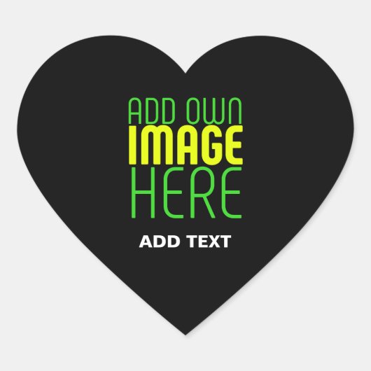 STICKER CŒUR MODÈLE DE TEXTE D'IMAGE NOIRE SIMPLE ET MODERNE (Devant)