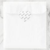 Sticker Cœur Modèle de texte moderne éditable de script | Noir (Sac)