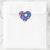 Sticker Cœur Modèle floral coloré (Sac)