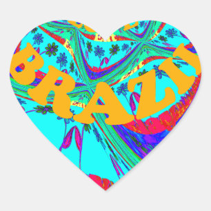Sticker Cœur Modèle floral dynamique : Hommage brésilien Manger