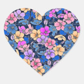 Sticker Cœur Modèle floral stylistique 46 (Devant)