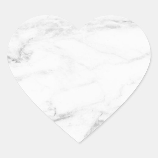 Sticker Cœur Modèle personnalisé vierge en marbre blanc élégant (Devant)