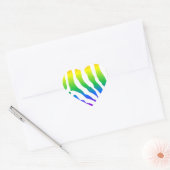 Sticker Cœur Modèle Rainbow Zebra (Enveloppe)