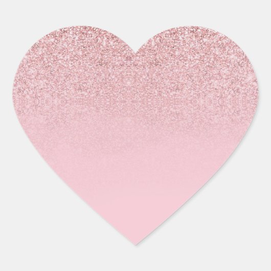 Sticker Cœur Modèle vierge pailleté or rose tendance moderne (Devant)