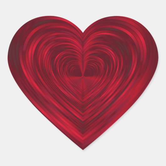Sticker Cœur Modèle vierge personnalisable Psychedelic Rouge (Devant)
